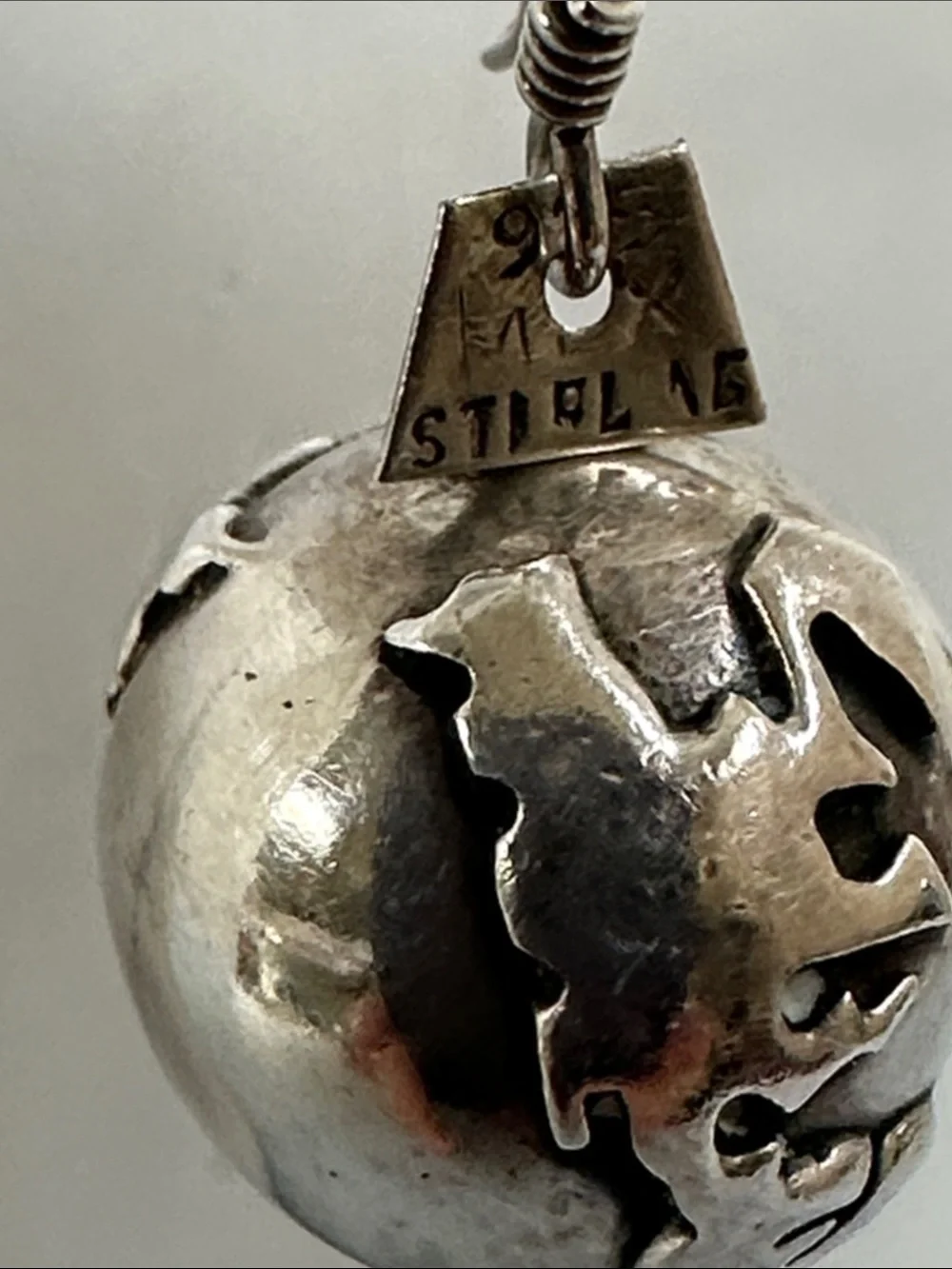 925 Sterling Silver Filigree Globe Drop Earrings